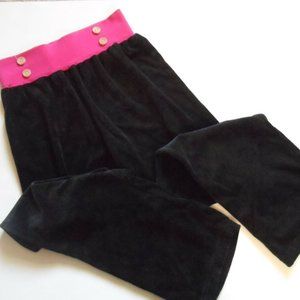 Girls Route 66 Velour Pants - Black/Pink, Size: 14/16